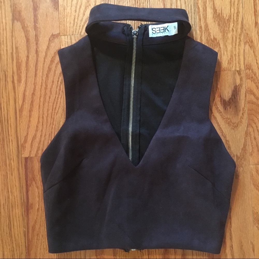 LF faux suede crop top